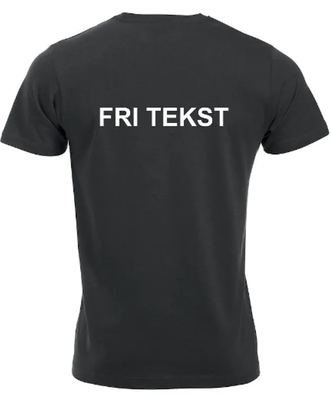 T-skjorte Herre med valgfri tekst på ryggen